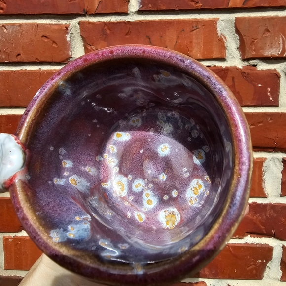 Handmade Espresso Mug pink cherry Blossom flowers ceramic studio pottery ooak - Picture 3 of 3